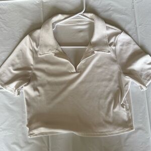 Women's White Polo Top